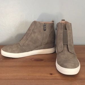Taupe Wedge Sneakers